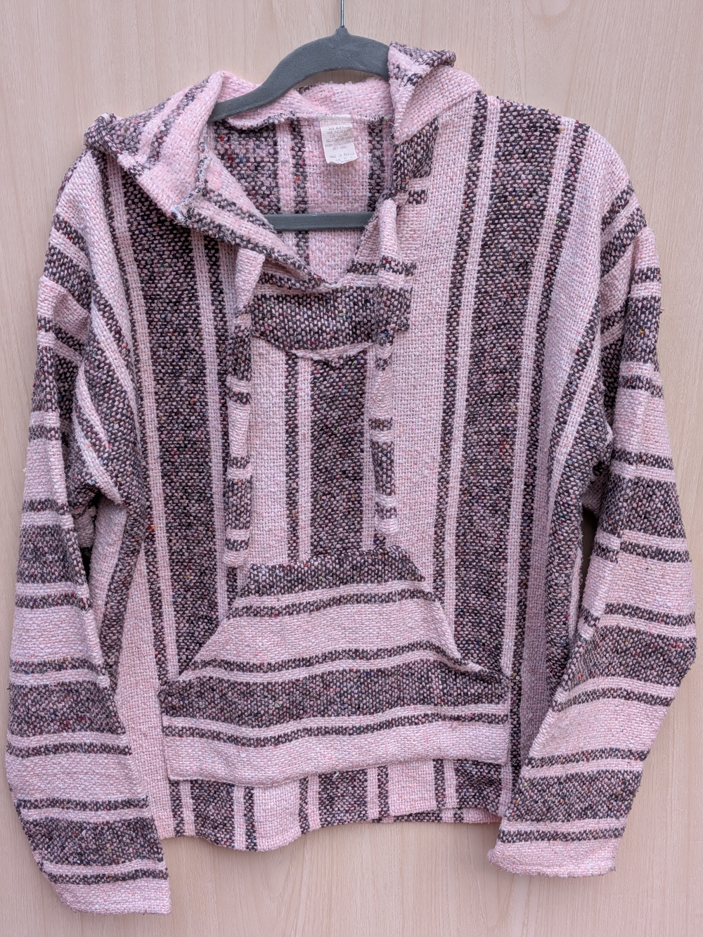 Boho Pink Mexican Baja Hoodie Drug Rug Unisex Medium Surf Skater